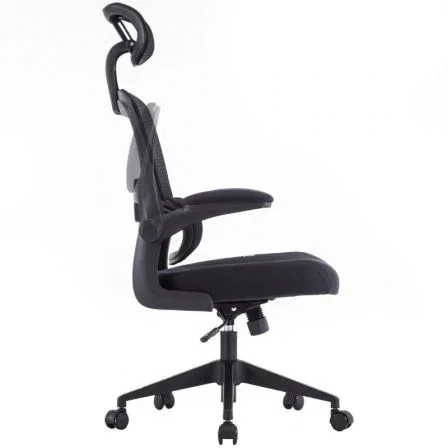 Woxter Silla Gaming Ergonómica Ergo Negro con Reposacabezas Ajustable y Reposabrazos Abatibles, Malla Transpirable - GM26-107